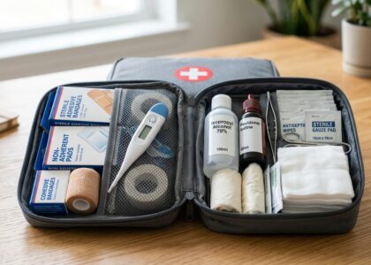 AI-generated image of a home first aid kit